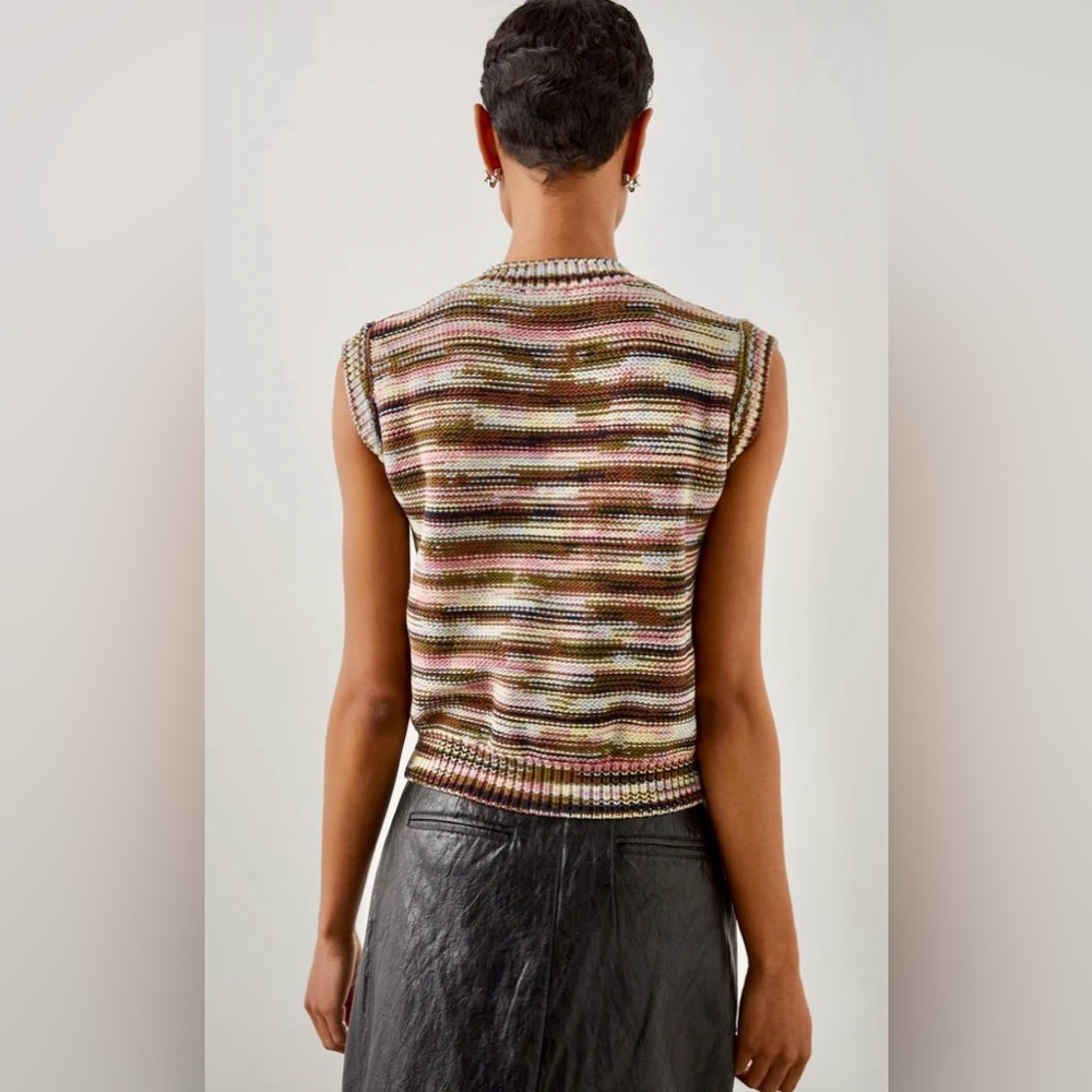 NWT RAILS Brixton Knit Sweater Vest Green/Brown/Pink Multi Forest Space Dye XL - Picture 6 of 16